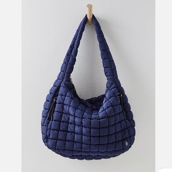 Free People Quilted Carryall Bag in Navy Baby - Picture 2 of 5